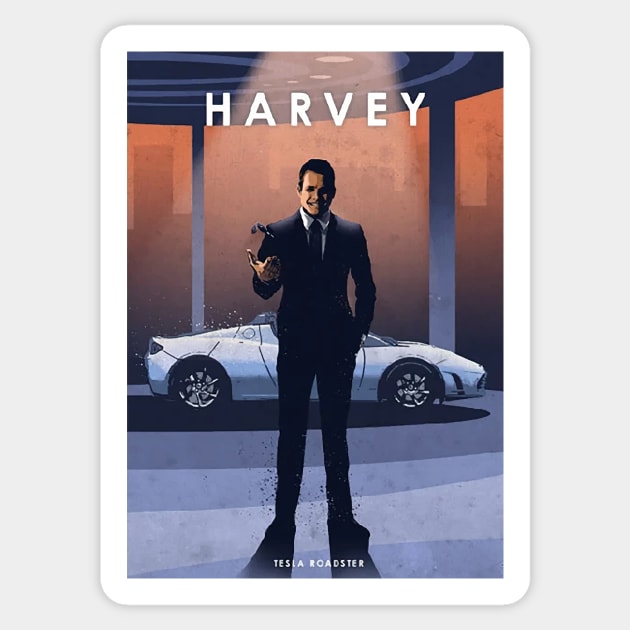 Harvey Specter Suits  - Tesla Roadster - Car Legends Sticker by Great-Peoples